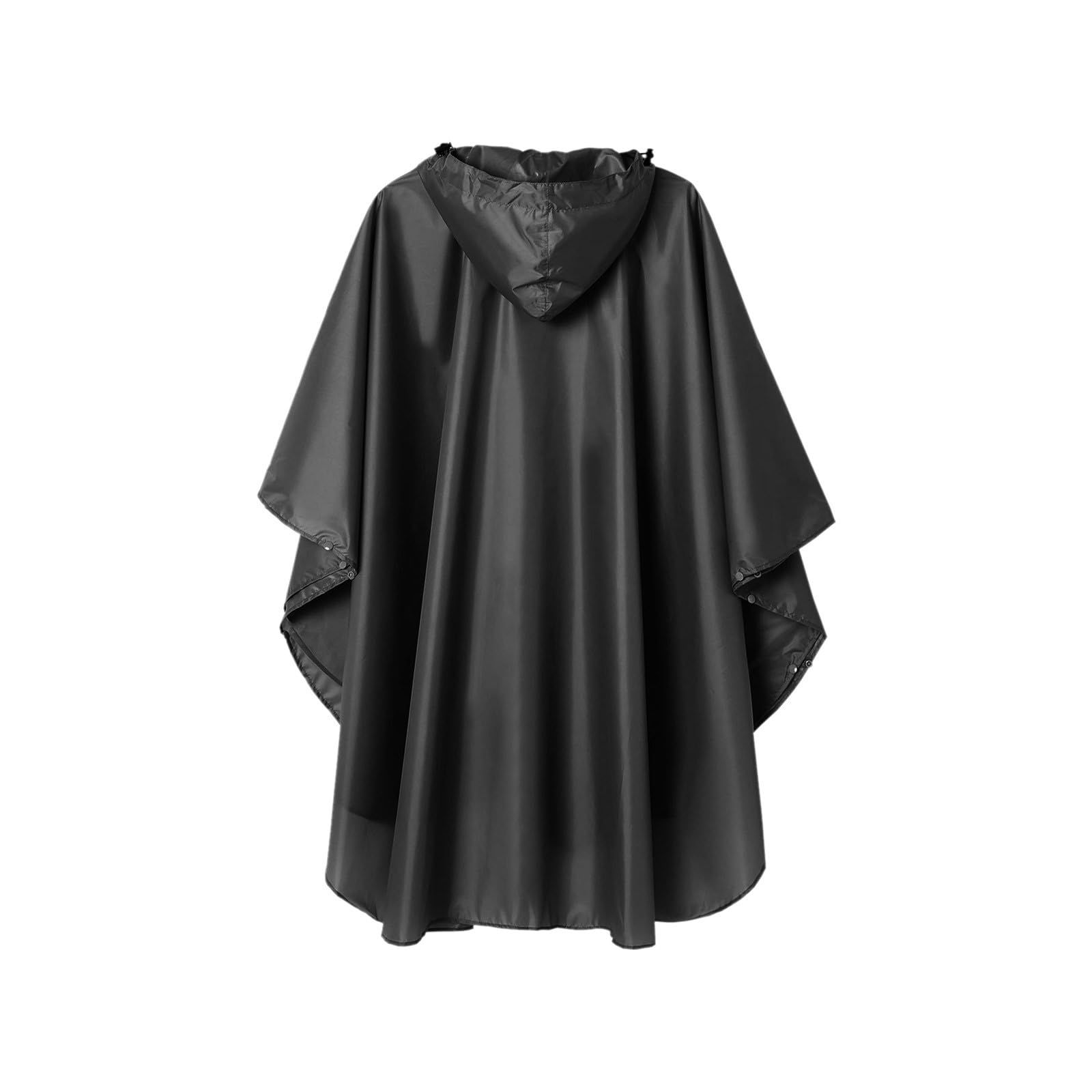 Waterproof Rain Poncho Lightweight Reusable Hiking Hooded Coat Jacket for Outdoor Activities（black） - Image 3