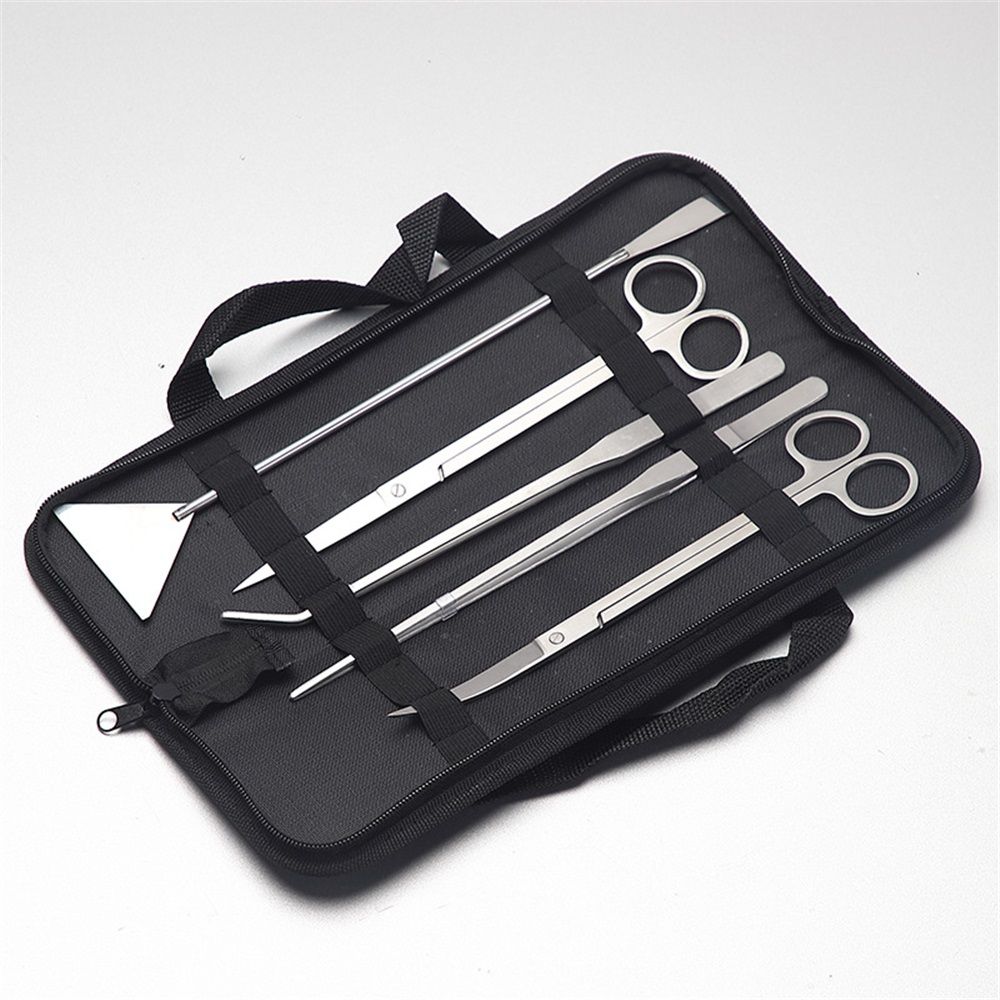 Aquascaping Tools 5 in 1 Kit Aquarium Scissors Plant Tools Curved & Straight Scissor Tweezers Spatula Stainless Steel Anti Rust Aquascape Tools for Fish Tank+zipper bag - Image 1