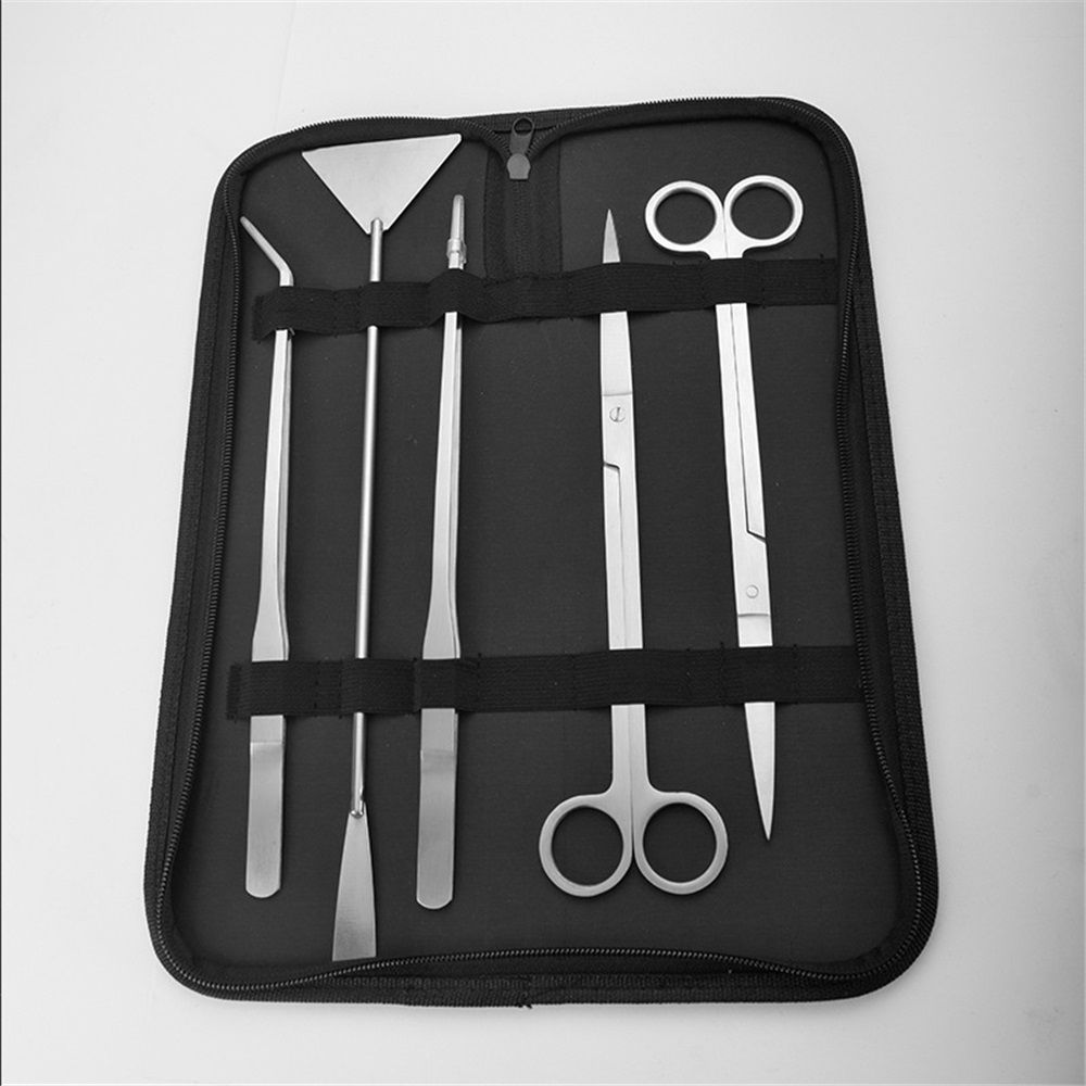 Aquascaping Tools 5 in 1 Kit Aquarium Scissors Plant Tools Curved & Straight Scissor Tweezers Spatula Stainless Steel Anti Rust Aquascape Tools for Fish Tank+zipper bag - Image 2