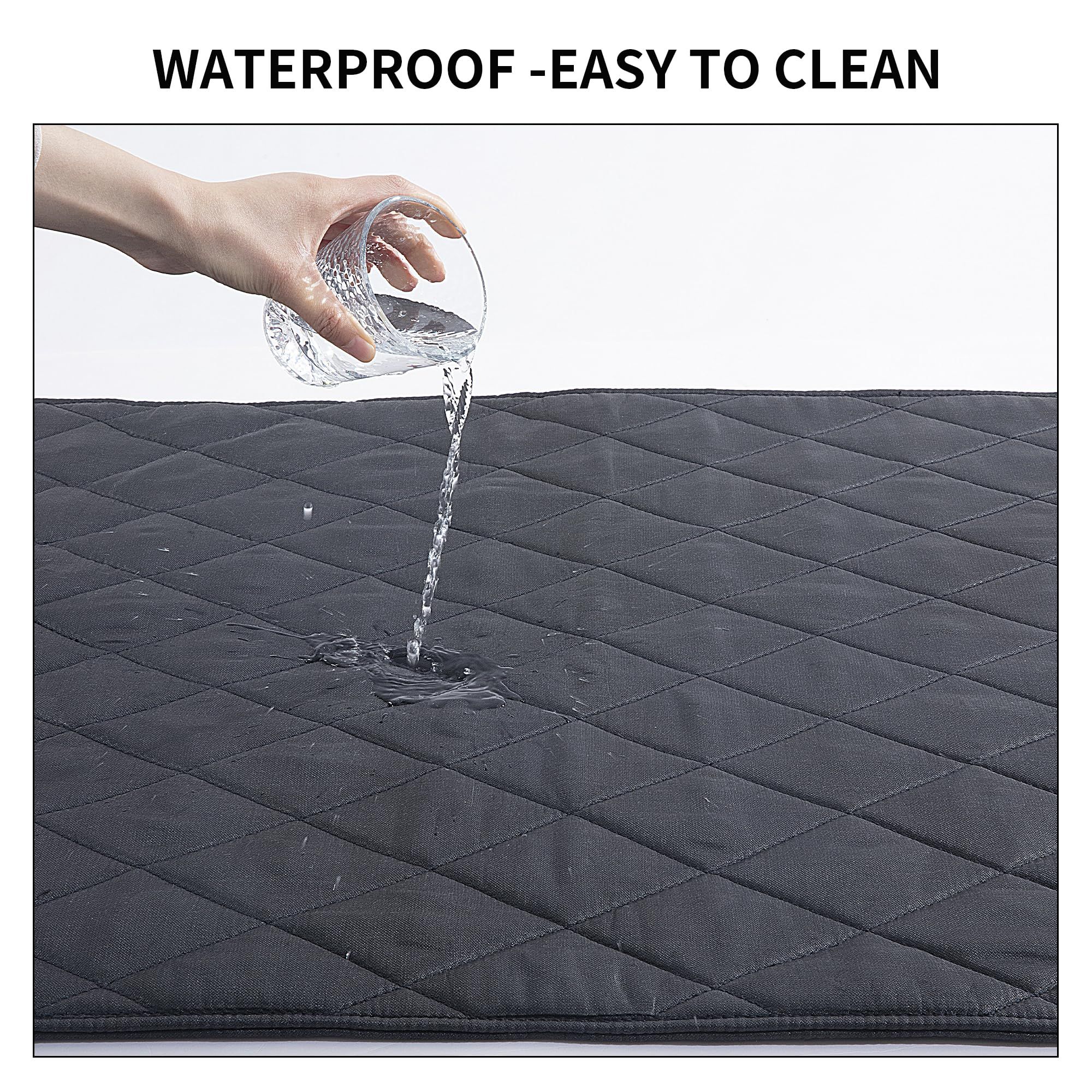 Chew Proof Dog Crate Bed Pad - Indestructible & Water Resistant for Aggressive Chewers, Durable Design for Dog Cage Black 43*58cm - Image 4