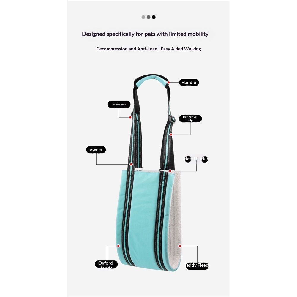 Portable Hip Support Harness Assist Lift Dogs Rear for Canine Aid - Pet Lift Harness for Small, Medium & Large Dogs Hind Leg Support Rehabilitation(Turquoise, S) - Image 4