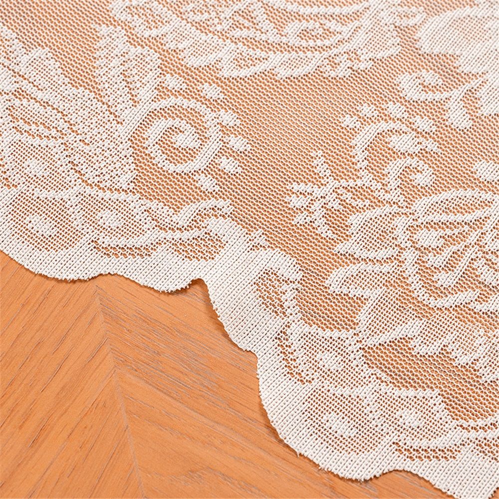 White Lace Tablecloth 70*150cm Rectangle Phoenix Tail Flower Embroidered Wedding Table Cloths for Outdoor Party Reception, Dinner Party, Baby Shower, - Image 5
