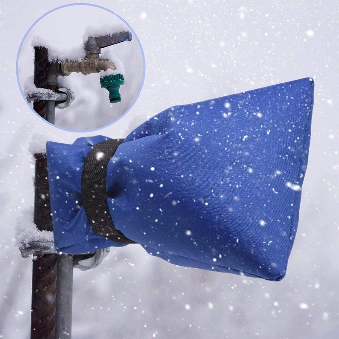 Outdoor Faucet Covers for Freeze Protection, 4 Pack 17*21cm Blue Hose Bib Insulated Socks, Water Spigot Winter Protector （blue） - Image 3