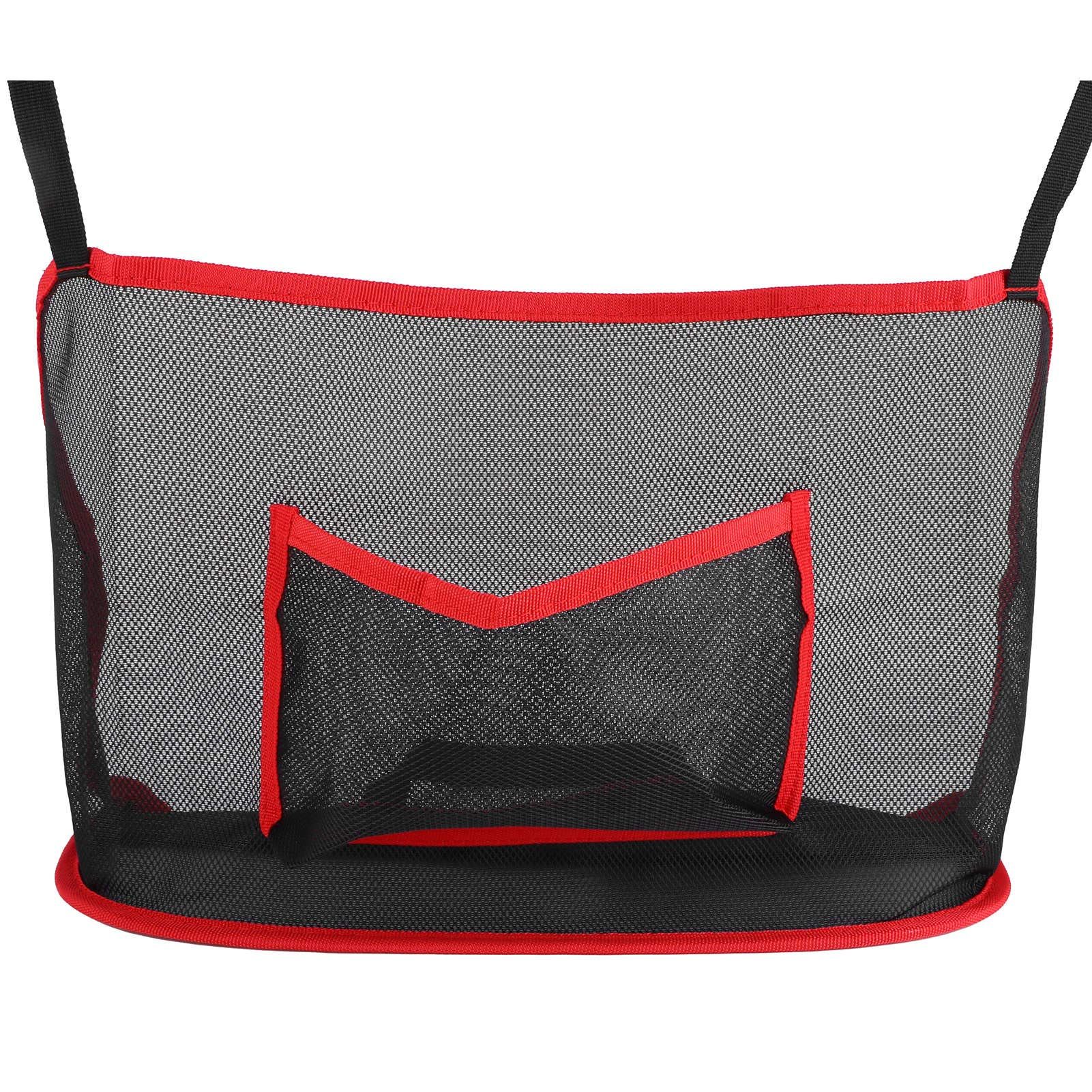 Car Net Pocket Handbag Holder, Driver Storage Netting Pouch for Purses and Bags, Safe Driving ( Red) - Image 1