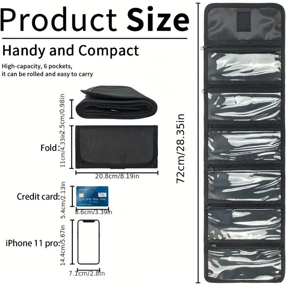 Money organizer for cash 6 slots money holder with blank card, Cash holder wallet organizer for Budgeting, Traveling, Saving, Receipts, Coupons and Tips (Black) - Image 5