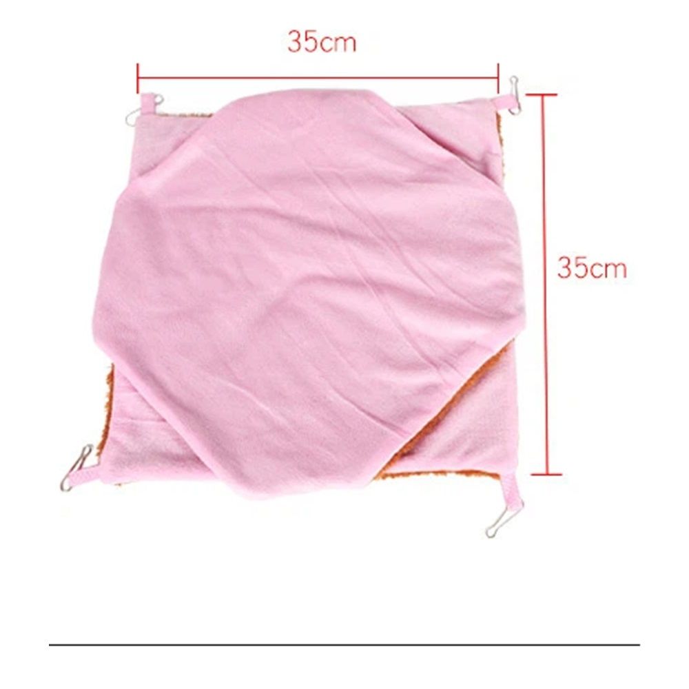 Double Layer Plush Squirrel Nest Bed Warm Sugar Glider Hammock for Pets Cozy Hanging Pet Bed Pink for Indoor Use - Image 5