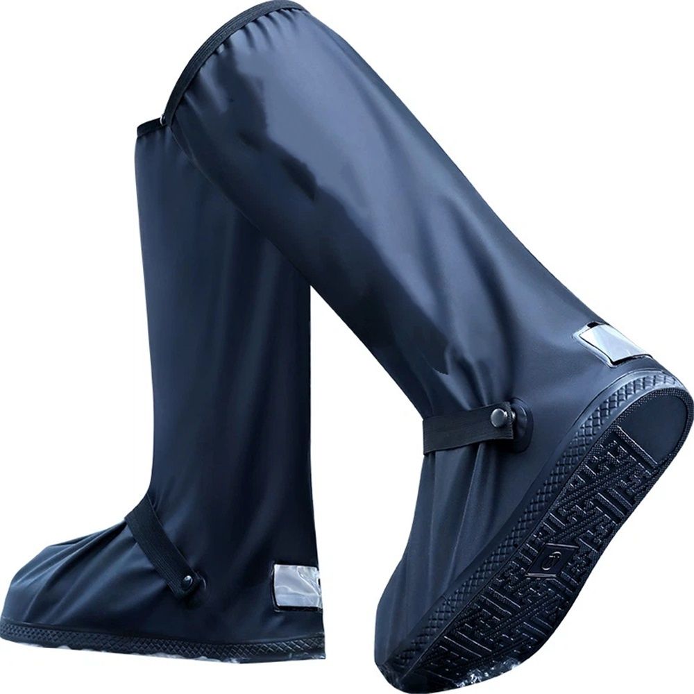 Waterproof Shoe Covers For Rain，Rain Boot Covers With Zipper,Reusable & Foldable,Non-Slip  Snow Boot Covers for Men and Women (Black, M) 1 Pair - Image 1