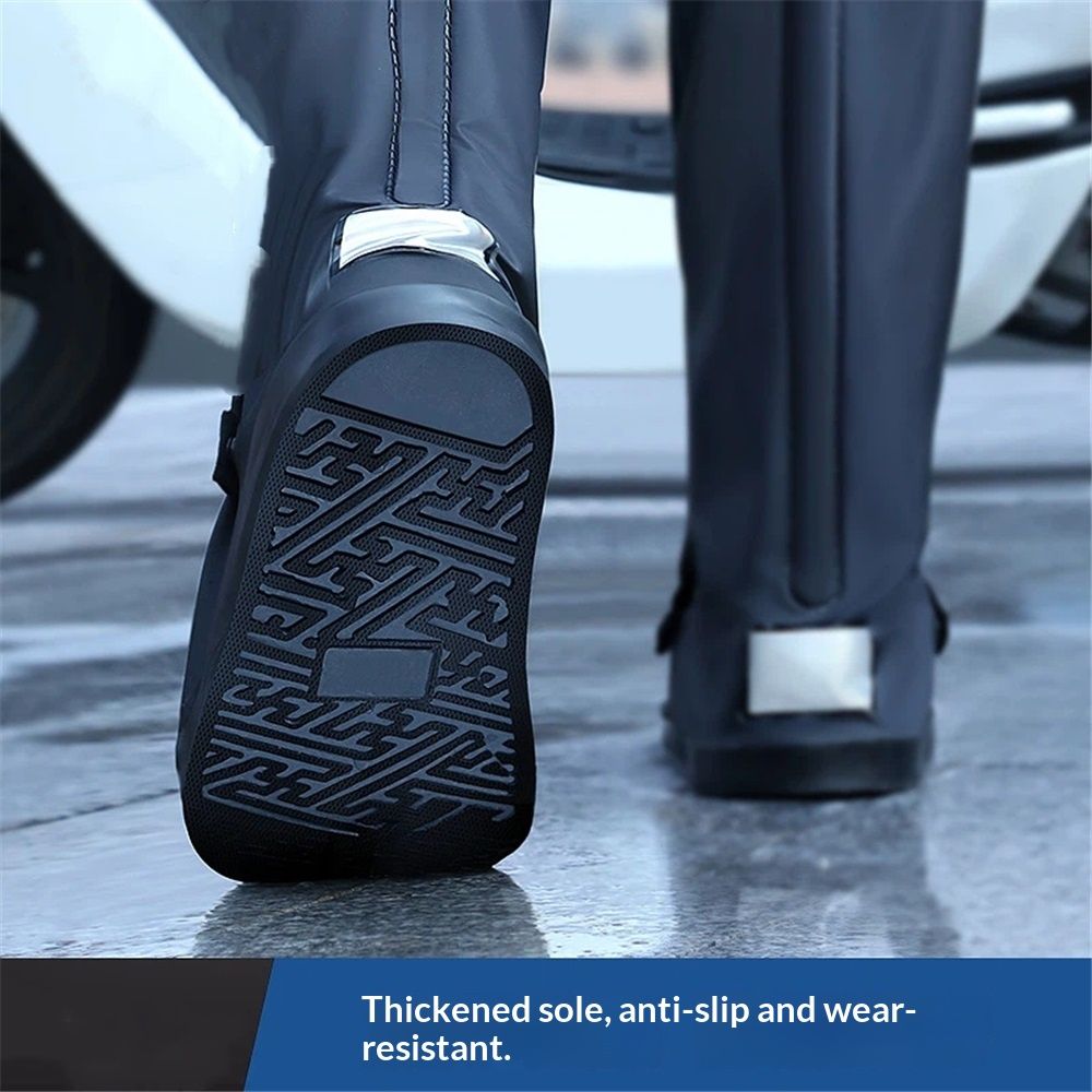 Waterproof Shoe Covers For Rain，Rain Boot Covers With Zipper,Reusable & Foldable,Non-Slip  Snow Boot Covers for Men and Women (Black, M) 1 Pair - Image 3