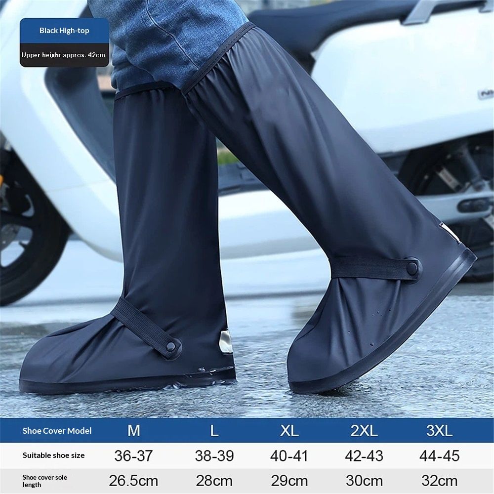 Waterproof Shoe Covers For Rain，Rain Boot Covers With Zipper,Reusable & Foldable,Non-Slip  Snow Boot Covers for Men and Women (Black, M) 1 Pair - Image 5