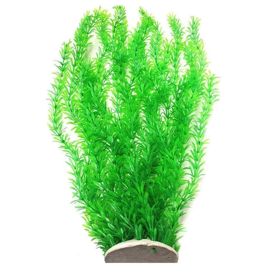 Pack of 2 Tall Plastic Aquarium Plants Large Fake Fish Tank Artificial Pond Aquarium Decor (Green Little Grass  30cm   ) - Image 2
