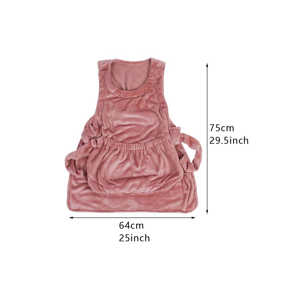 Adjustable Cat Carrier Apron with Double Layer Pocket Cat Sleeping Bag Pet Carrier Sling Kitten Carrier Bag Cat Carrier Pouch for Small Medium Sized Animals （lotus root color） - Image 5