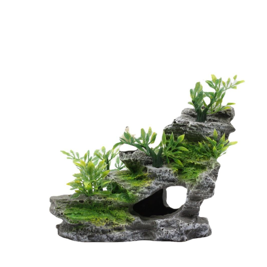 Artificial mountain view stone cave aquarium decoration fish tank decoration, hermit crab hiding place - Image 1
