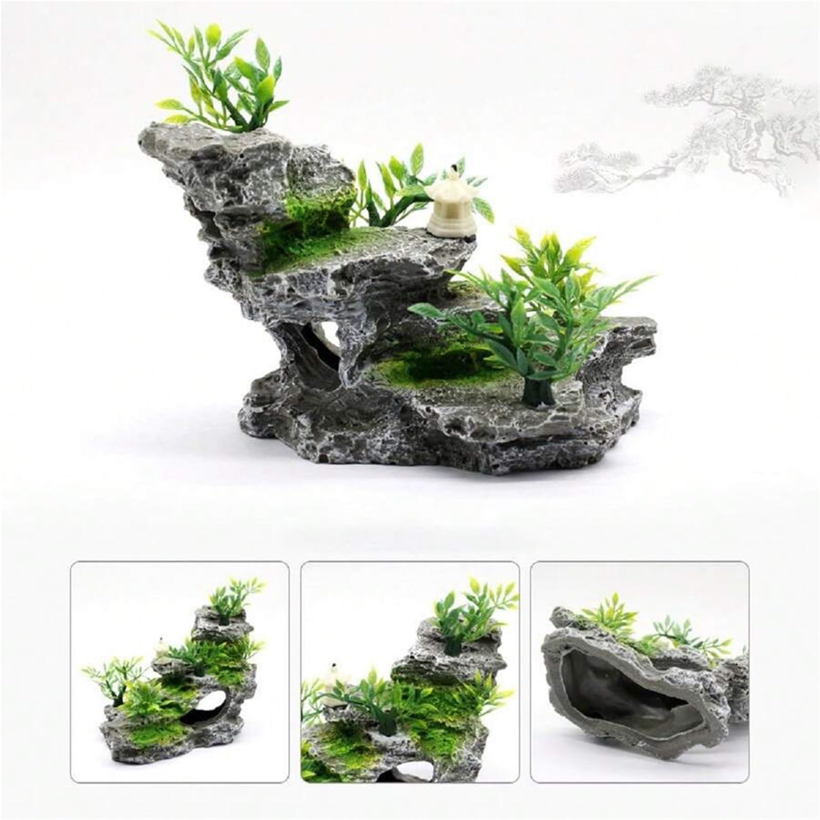 Artificial mountain view stone cave aquarium decoration fish tank decoration, hermit crab hiding place - Image 2