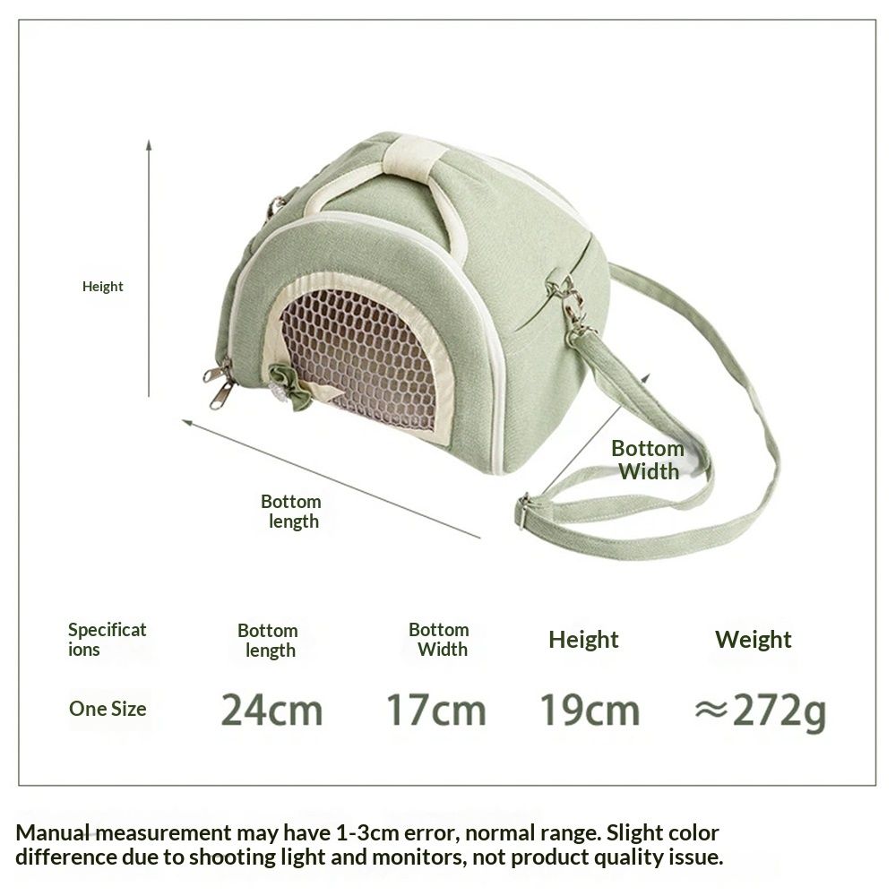 Hamster Carrier Guinea Pig Carrier Bag Small Animal Sugar Glider Pouch Gerbil Hedgehog Portable Travel Carrier Outdoor Hangbag Flying Squirrel Rat Carrier （matcha green） - Image 5