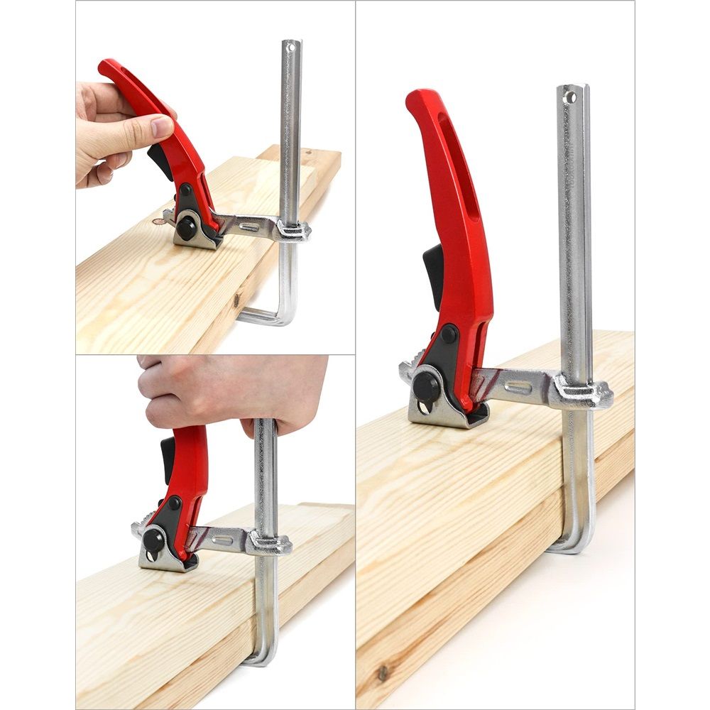 Upgraded Ratcheting Table Clamp, Quick Track Saw Clamps Ratchet Guide Rail F Clamp MFT Clamp for MFT Table and Guide Rail System Wood Clamps Compatible(2PCS) - Image 3