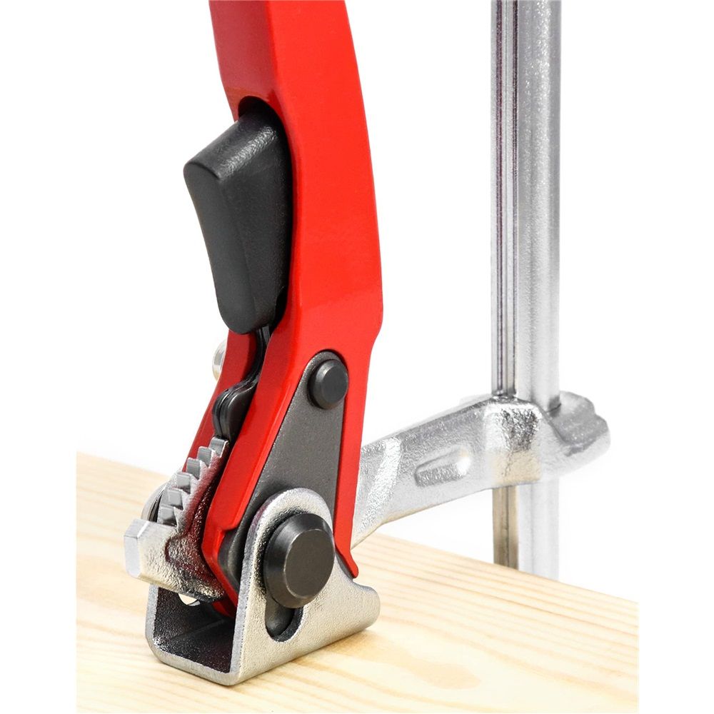 Upgraded Ratcheting Table Clamp, Quick Track Saw Clamps Ratchet Guide Rail F Clamp MFT Clamp for MFT Table and Guide Rail System Wood Clamps Compatible(2PCS) - Image 4