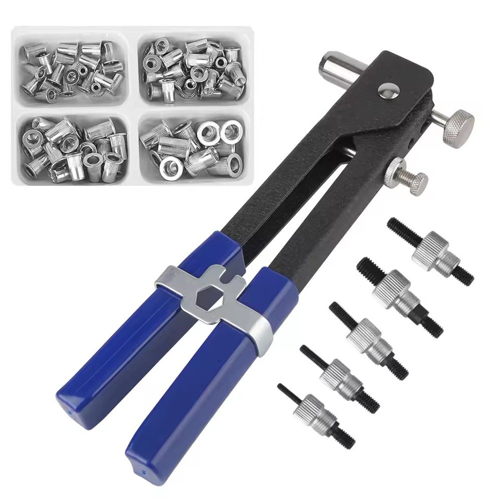 110pcs Rivet Nut Tool Kit Rivnut Tool Nut Rivet Gun kit Wrench Threaded Insert Rivnut Nutsert M6/ M3/M4/M5/M8 Set for Furniture,Decration,Car,Trailer,Boat,and More - Image 2