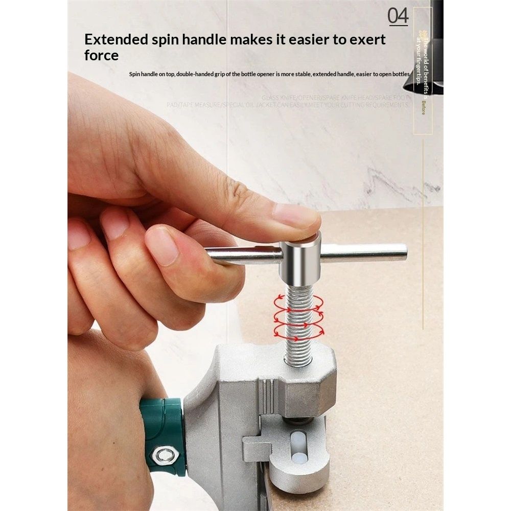 Glass Tile Cutter Tool Kit, Including Glass Breaking Pliers and Glass Cutter, Mirror Cutting Kit, Glass Running Pliers Ceramic Cutting Tool for Easy Glide Glass & Tile Cutter - Image 5