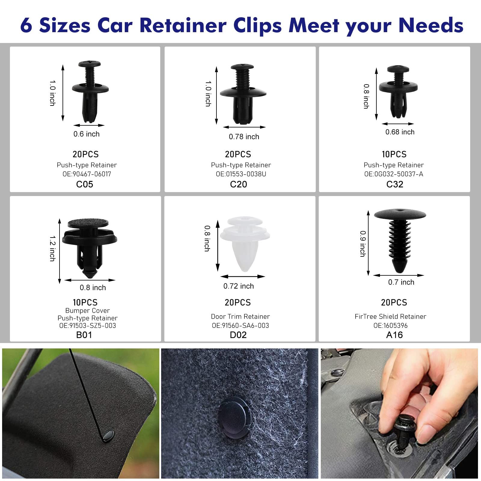 248Pcs Trim Removal Tool, Auto Push Pin Bumper Retainer Clip Set Fastener Terminal Remover Tool Adhesive Cable Clips Pry Kit Car Panel Radio Removal Auto Clip Pliers - Image 3