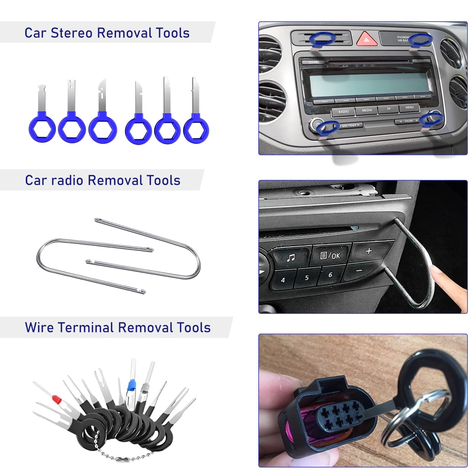 248Pcs Trim Removal Tool, Auto Push Pin Bumper Retainer Clip Set Fastener Terminal Remover Tool Adhesive Cable Clips Pry Kit Car Panel Radio Removal Auto Clip Pliers - Image 5