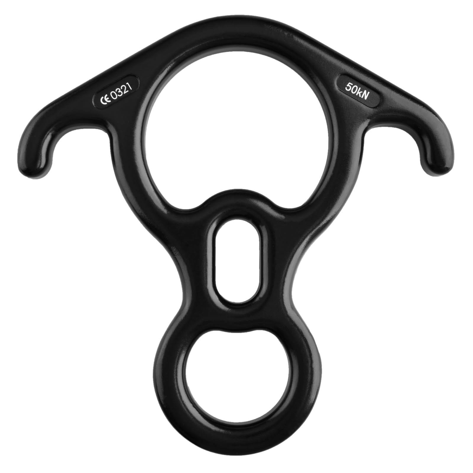 50 kN Climbing Rescue Figure 8 Descender Large Bent-Ear Rigging Plate Heavy Duty & High Strength Rappel Device Equipment for Rappelling Belaying Tree Climbing Aerial Silks Rigging - Image 1