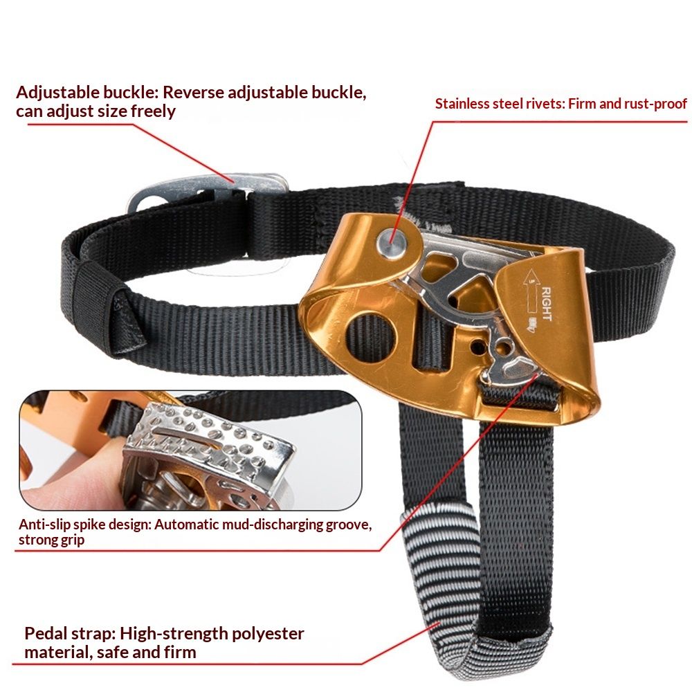 Foot Ascender Outdoor Mountaineering Tree Arborist Climbing Rappelling Equip Right Foot Ascender Climbing Mountaineering Tree Arborist, - Image 2