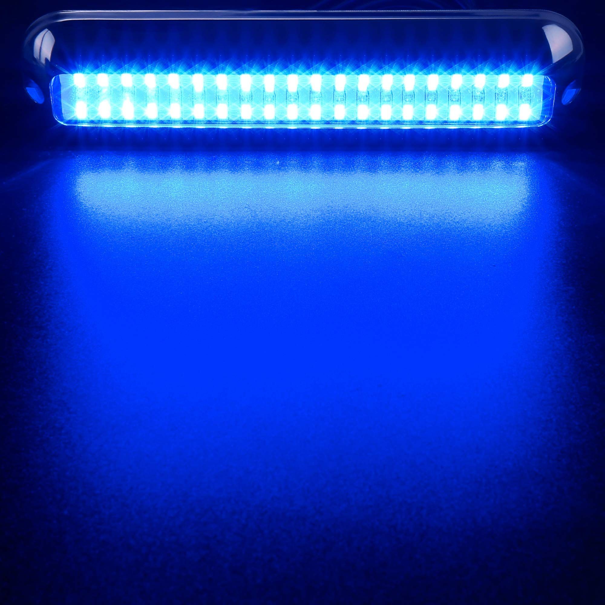42LED Waterproof 316 Stainless Steel Trim Ring Boat High-Intensity LED Underwater Light Clear Lens Pontoon Marine/Boat Transom (Blue) - Image 5