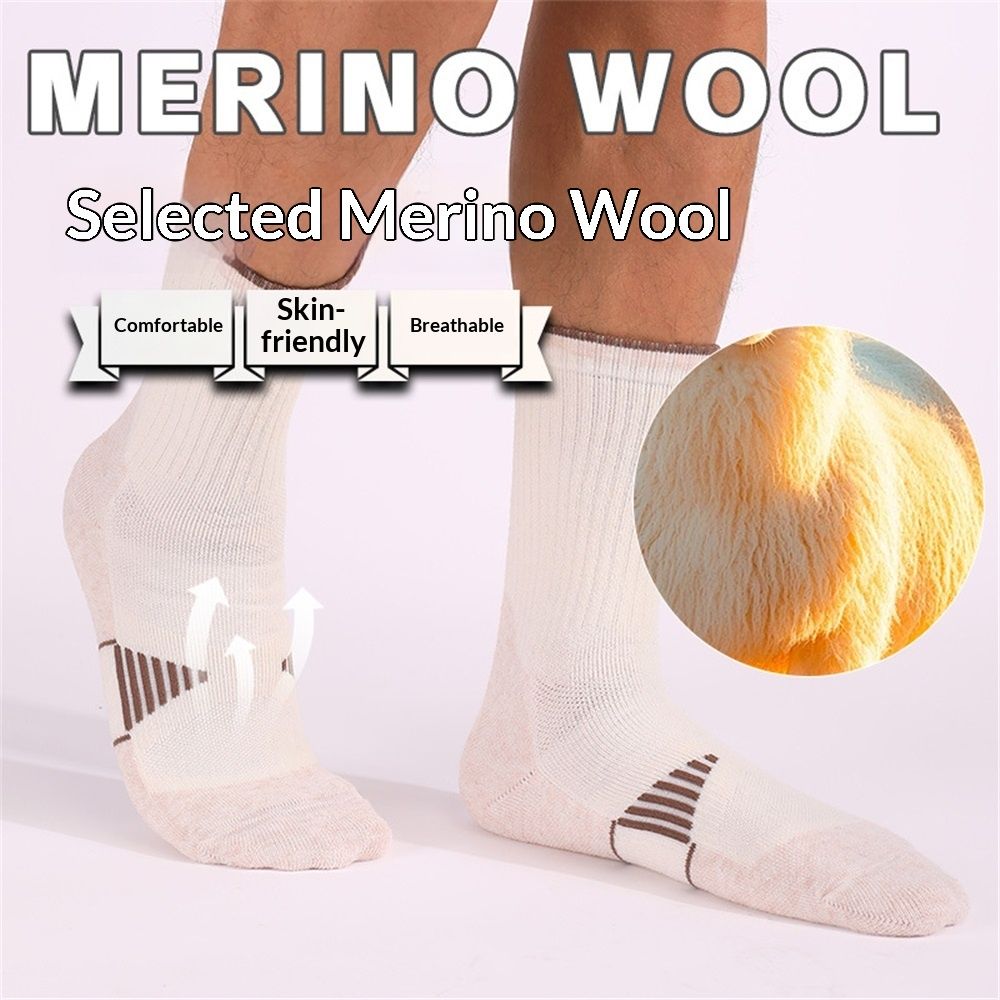 3 Pack Men's  Wool Hiking Socks, Micro Crew Cushioned Hiking Walking Thermal Moisture Wicking Trekking Socks - Image 5