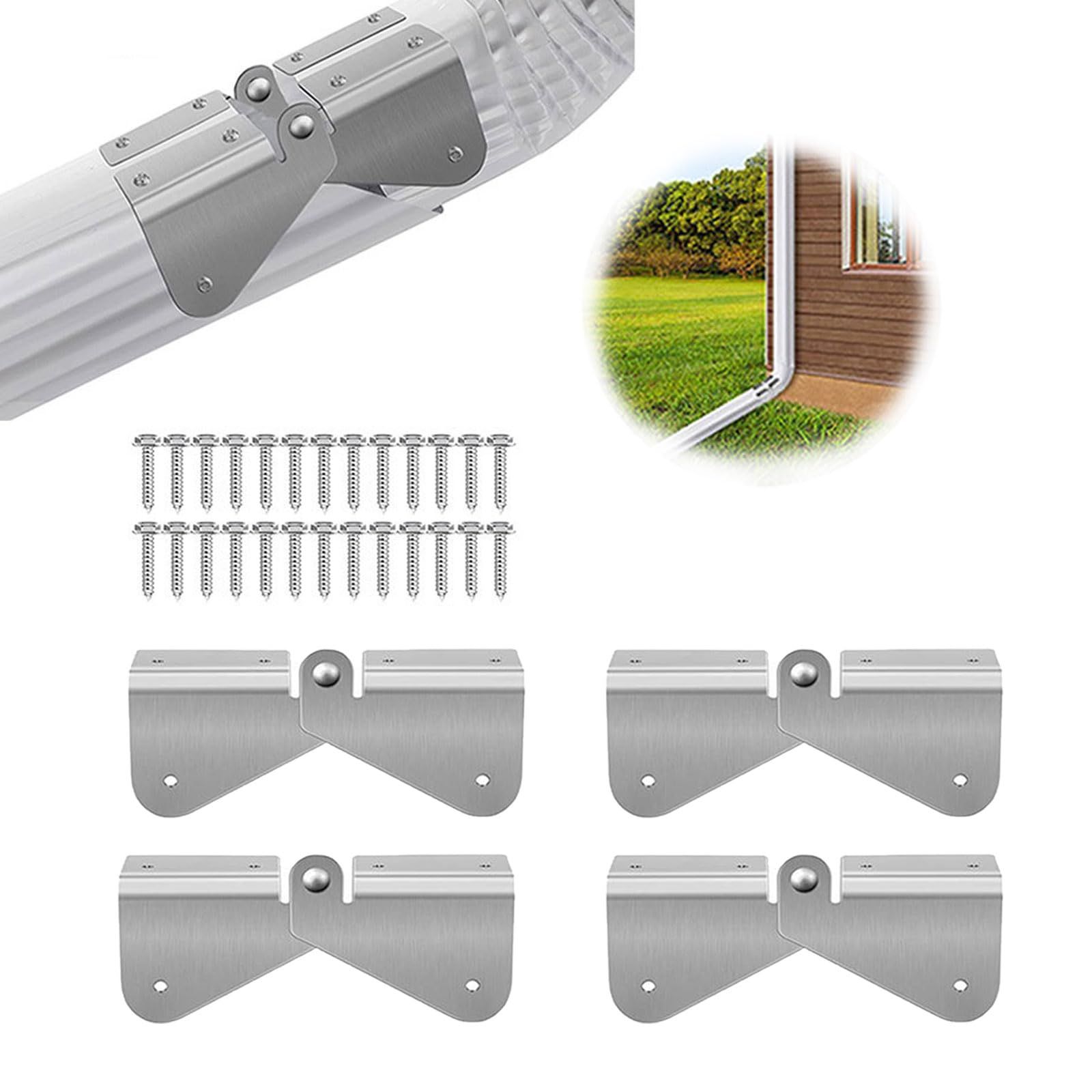 4Pcs Gutter Extension Hinge, Downspout Extension Flip-Up Hinge, Easy DIY Installation on Any Size Rectangle or Square Downspout (4) - Image 1