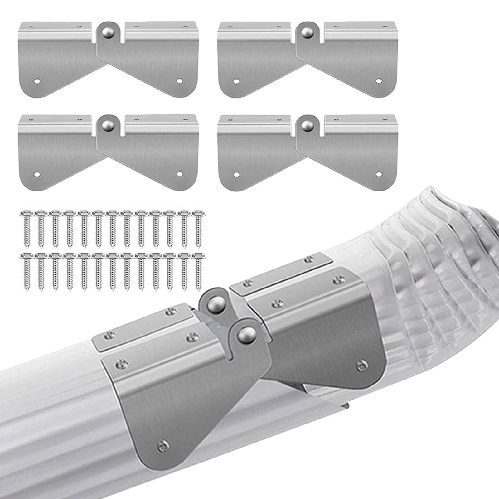 4Pcs Gutter Extension Hinge, Downspout Extension Flip-Up Hinge, Easy DIY Installation on Any Size Rectangle or Square Downspout (4) - Image 4