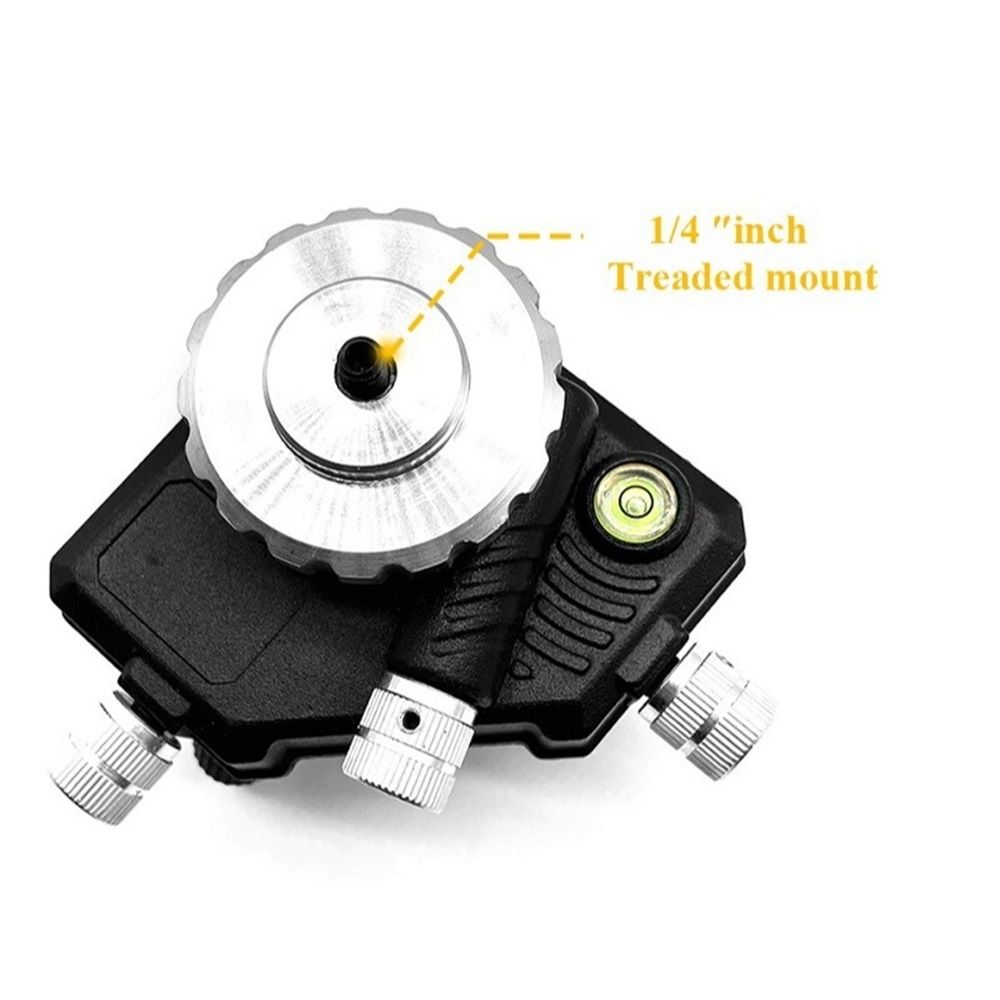 Laser Level Adapter Micro-adjust Fine Metal 360-Degree Rotating Base Tripod Connector, Standard 1/4 