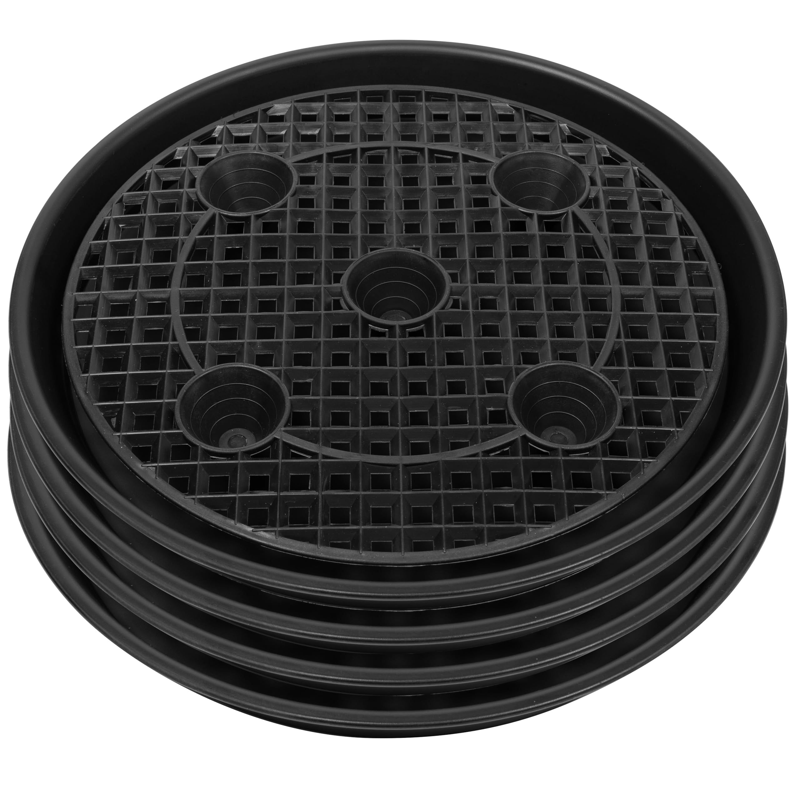 Plastic Plant Saucer Stand,4-Pack 14 inch, Elevated Plant Saucer Self-Watering Fabric Pot Base, Use Nonwoven Grow Bags, Plant Saucers Flower Pot Tray for Indoor-Outdoo and Grow Tents Greenhouses - Image 4