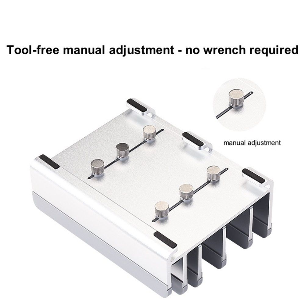 Adjustable Laptop Stand - Fits 5 Devices, Modern Design, Tool Free Adjustment, Protective & Stable | Grey (Grey, 5 Slots) - Image 2