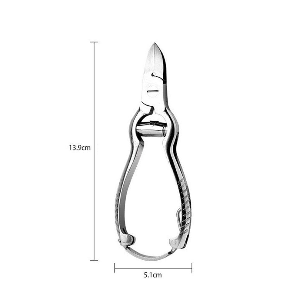 Heavy Duty Podiatrist Toenail Clippers for Thick and Ingrown Nails, Stainless Steel Toe Nail Clipper, Toenail Tools - Silver - Image 2