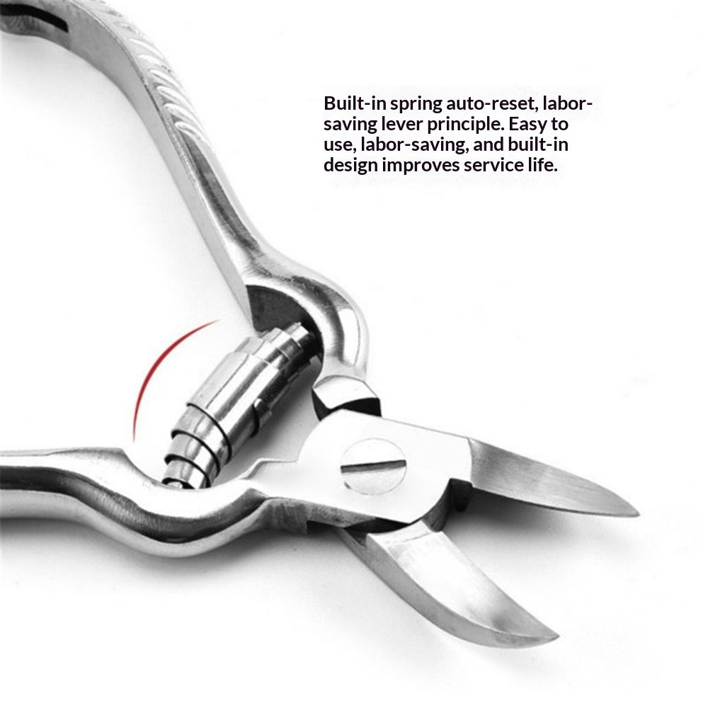 Heavy Duty Podiatrist Toenail Clippers for Thick and Ingrown Nails, Stainless Steel Toe Nail Clipper, Toenail Tools - Silver - Image 3