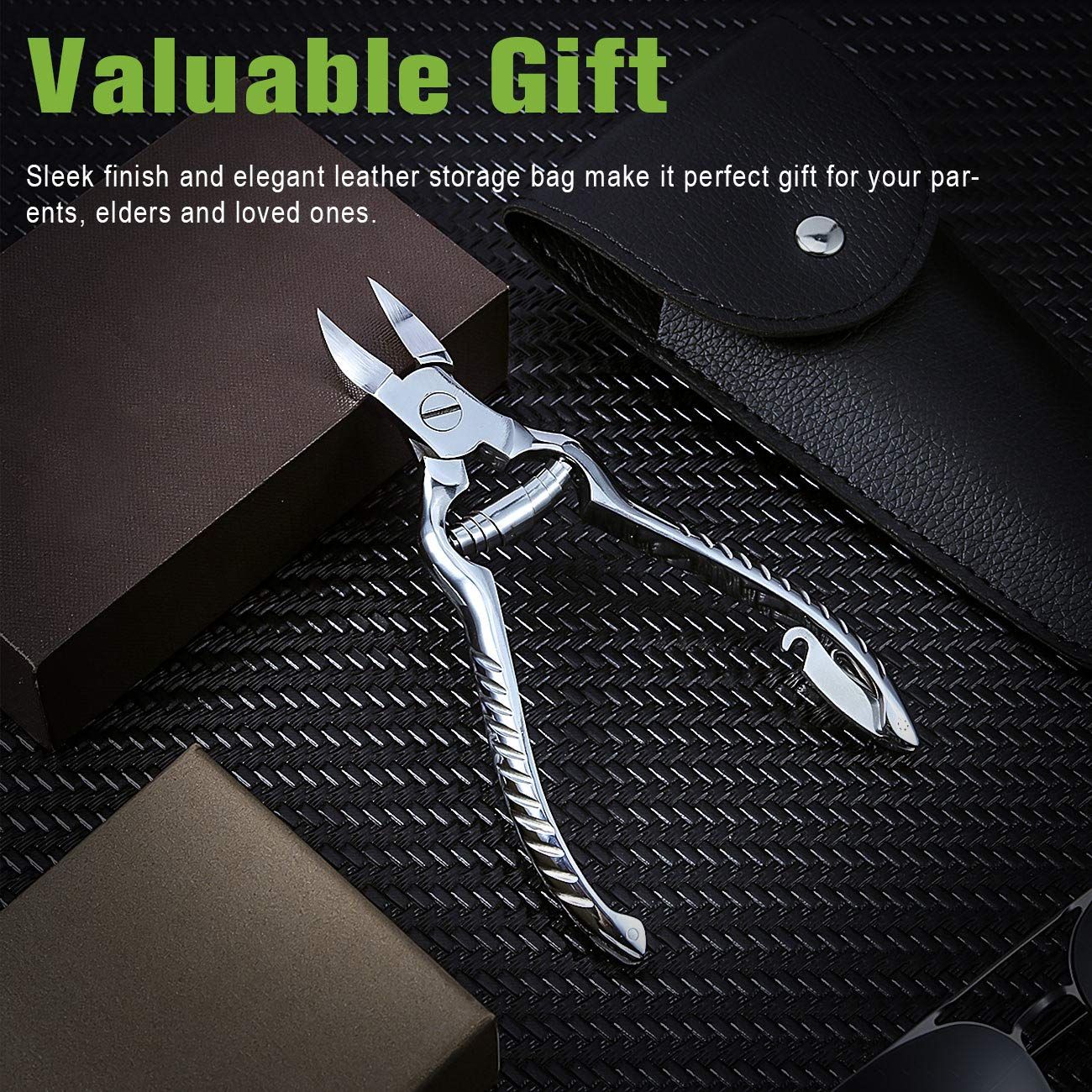 Heavy Duty Podiatrist Toenail Clippers for Thick and Ingrown Nails, Stainless Steel Toe Nail Clipper, Toenail Tools - Silver - Image 5