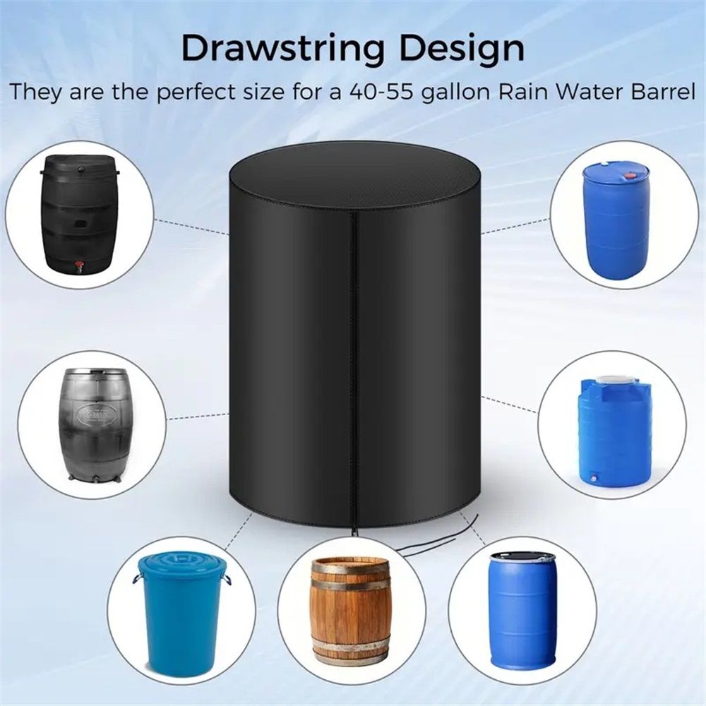 Table Cover Waterproof Round Patio Cool Bar Table Cover with Drawstrings, Fade Resistant Fabric for Cocktail Coffee Outdoor Furniture Side Tables, Black（There is only one protective bag） - Image 2