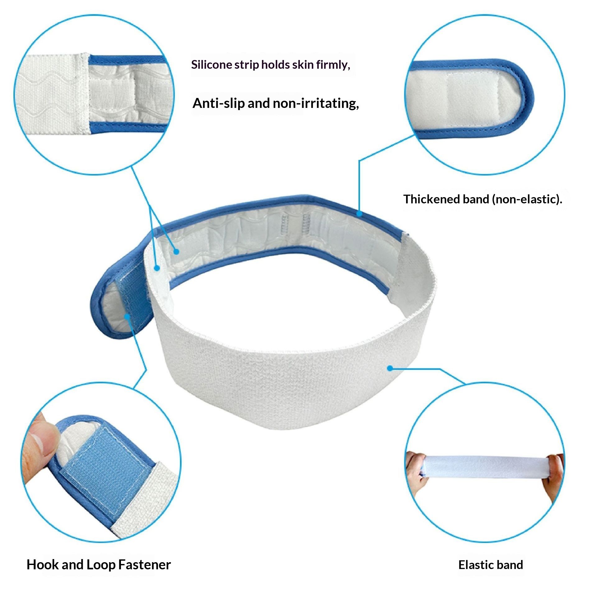 4 pack Fix Leg Bag Strap -Extra Padded Urine Drainage Catheter Leg Bag Support Strap with Soft Elastic Fabric and Comfortable Silicone Grips - Image 5