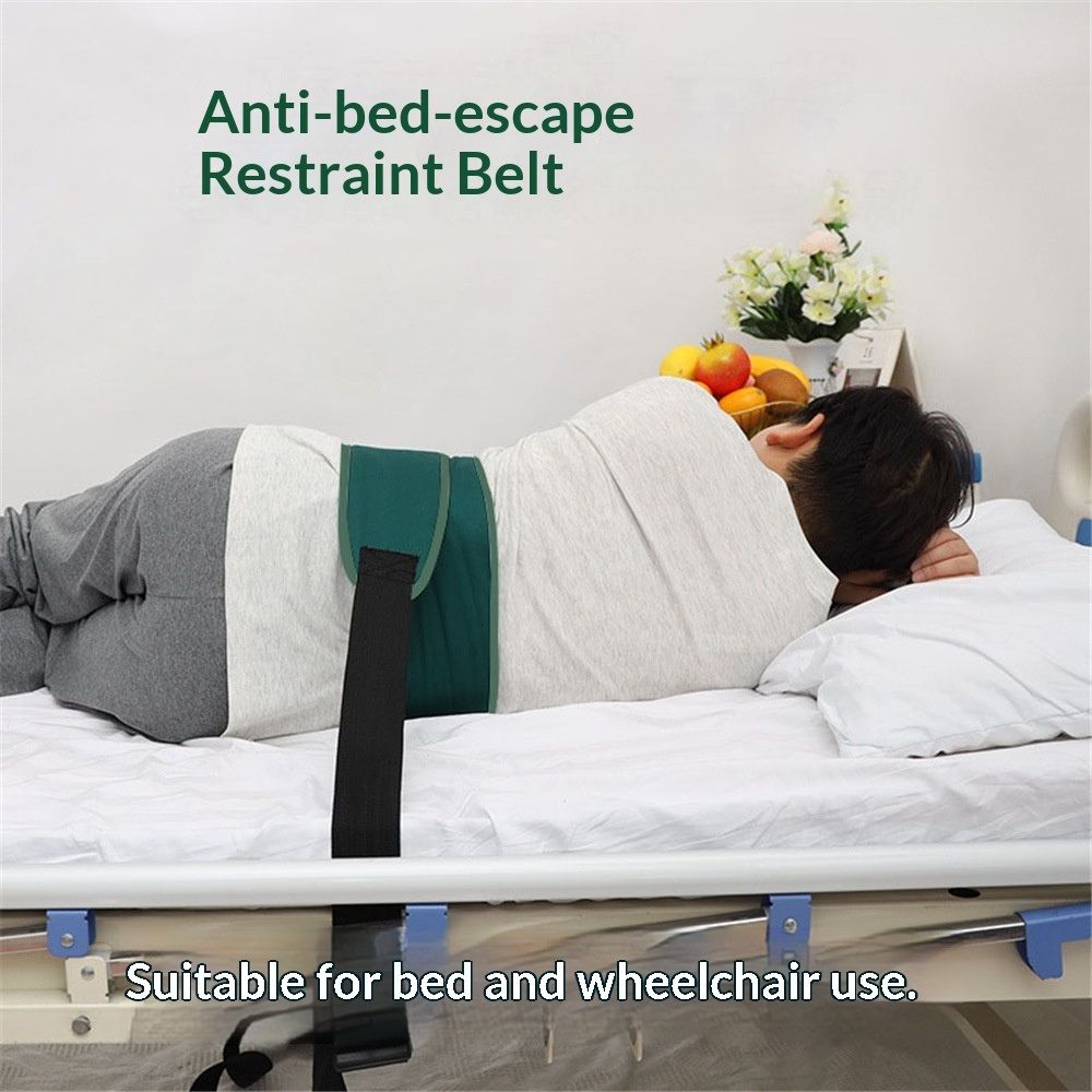 Medical Restraints for Bed Elderly Fall Prevention Devices Hospital Bed Restraints Dementia Patient Waist Control Belt Beds Guard Safety Belt for Seniors Medical Safety & Assisting Rails (green) - Image 3