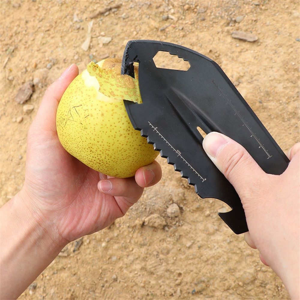 Hiking Trowel, Camping, Backpacking, Portable Shovel, Multitool, Ultralight Camp Tool, with Carrying Pouch, for Gardening, Outdoor, Survival（Silver Engineer Shovel Khaki Handl） - Image 4