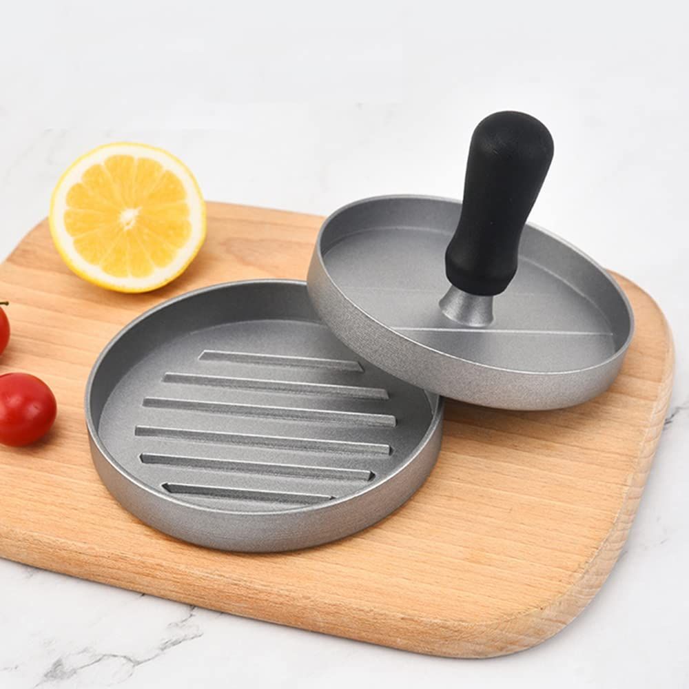 Burger Press Hamburger Press Patty Maker with   Aluminum Hamburger Mold Non-Stick, BBQ Grill Accessories Kitchen Tool for Grilling Black handle spray paint (with coating) - Image 3