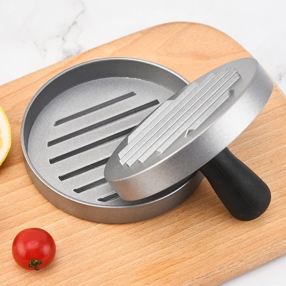 Burger Press Hamburger Press Patty Maker with   Aluminum Hamburger Mold Non-Stick, BBQ Grill Accessories Kitchen Tool for Grilling Black handle spray paint (with coating) - Image 4