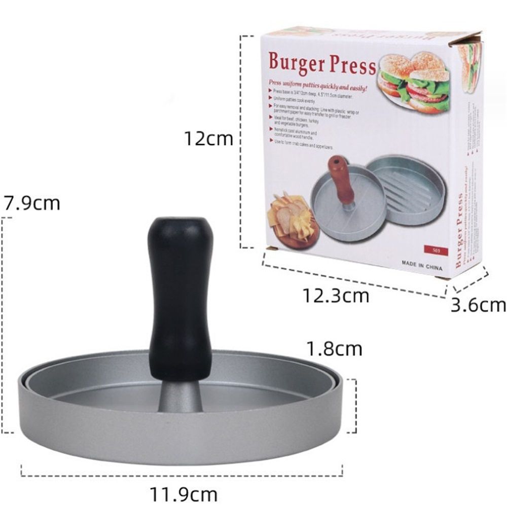 Burger Press Hamburger Press Patty Maker with   Aluminum Hamburger Mold Non-Stick, BBQ Grill Accessories Kitchen Tool for Grilling Black handle spray paint (with coating) - Image 5