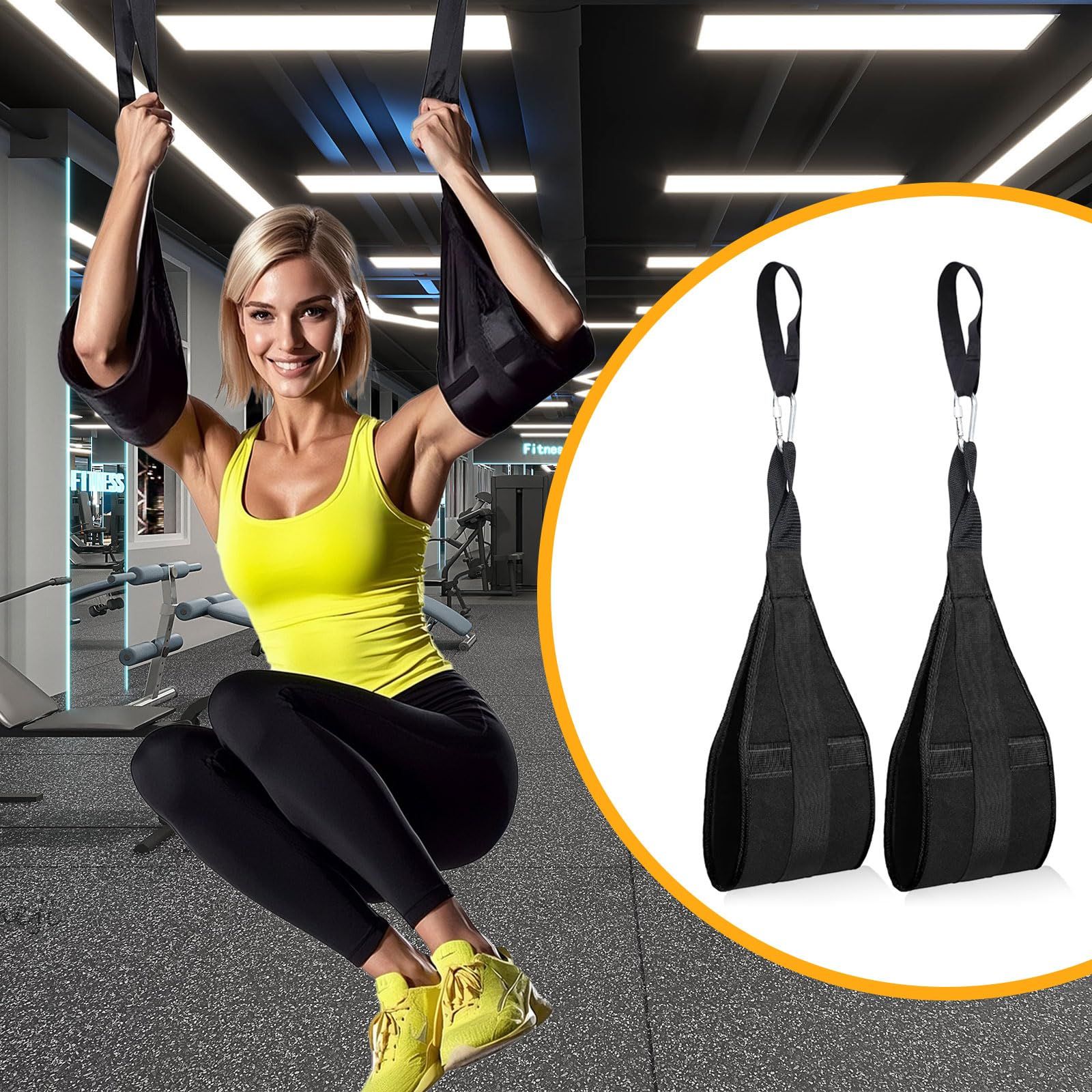 Hanging Ab Straps for Pull Up Bar: Gym Ab Sling Straps for Arm Pull up Workout Support for Training Knee and Leg Raises - Image 4