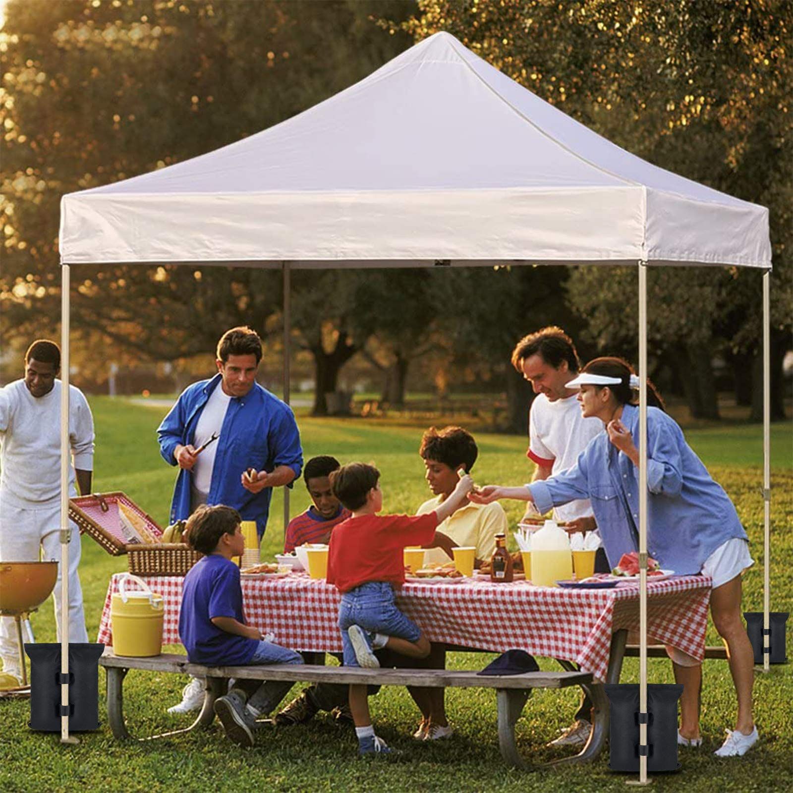 Outdoor tent fixed sandbag sandbag, sunshade base fixed sandbag, 4 pieces of outdoor sunshade legs with pavilion counterweight (no sand) - Image 4
