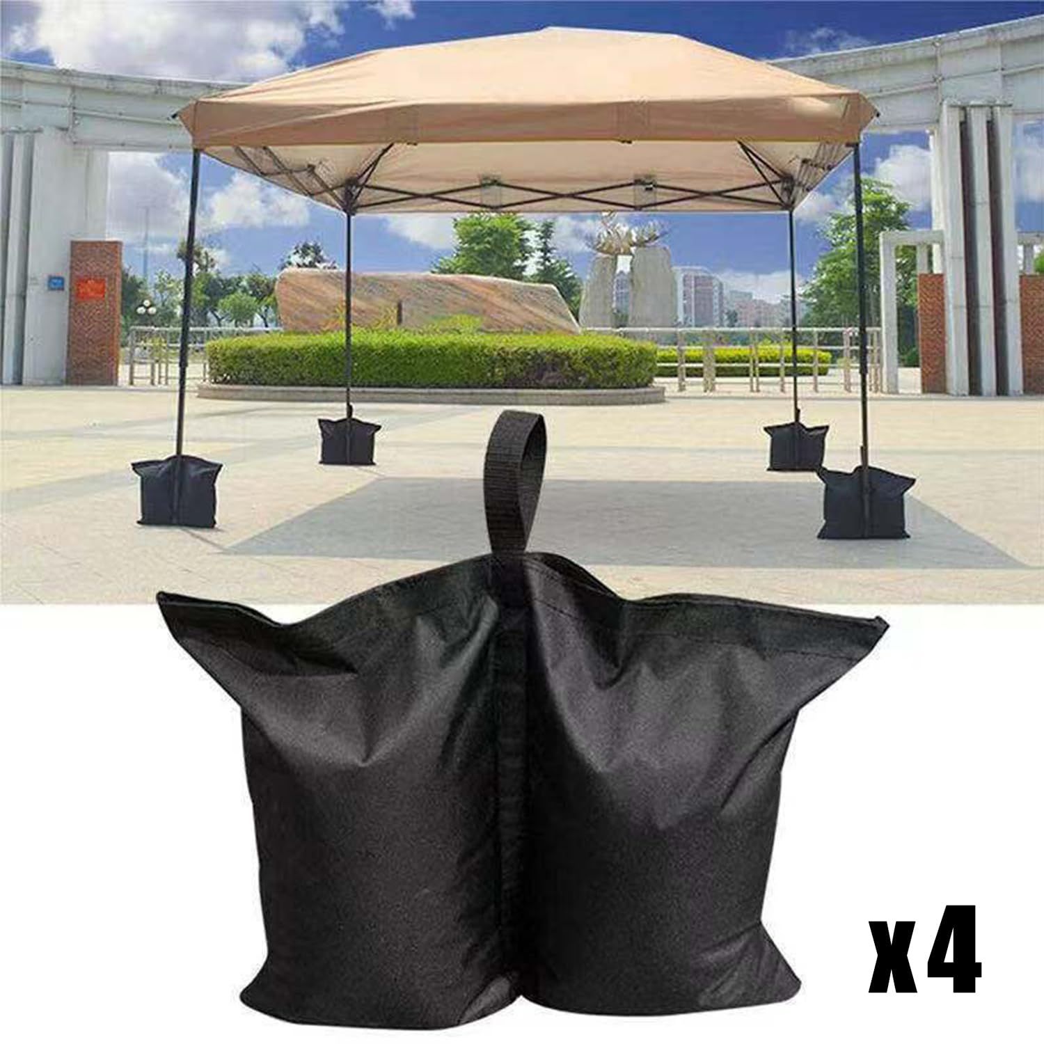 Outdoor tent fixed sandbag sandbag, sunshade base fixed sandbag, 4 pieces of outdoor sunshade legs with pavilion counterweight (no sand) - Image 5