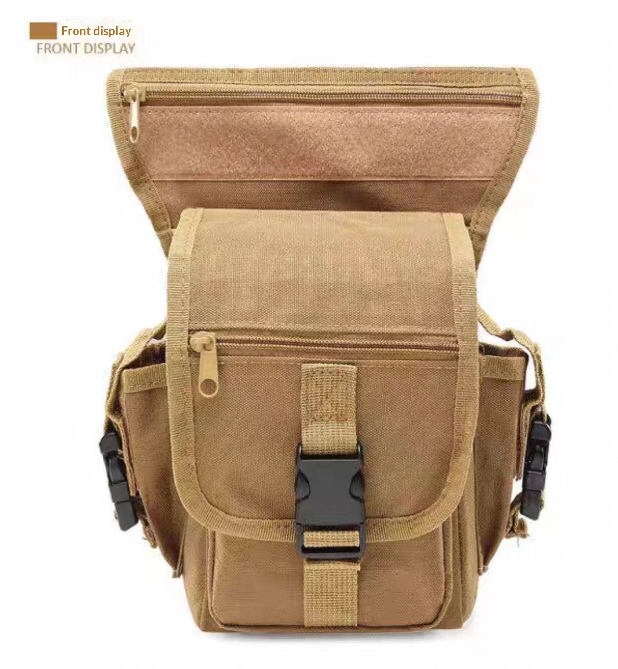 Oxford Drop Leg Bag for Men Women Thigh Water Resistant Fashion Motorcycle Leg Holster Hiking Waist Bag Pouch Tactical Fanny Pack Hip Drop Leg Pouch for Men Women Outdoor （khaki） - Image 1