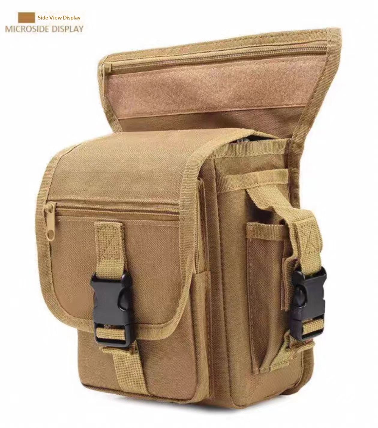 Oxford Drop Leg Bag for Men Women Thigh Water Resistant Fashion Motorcycle Leg Holster Hiking Waist Bag Pouch Tactical Fanny Pack Hip Drop Leg Pouch for Men Women Outdoor （khaki） - Image 2