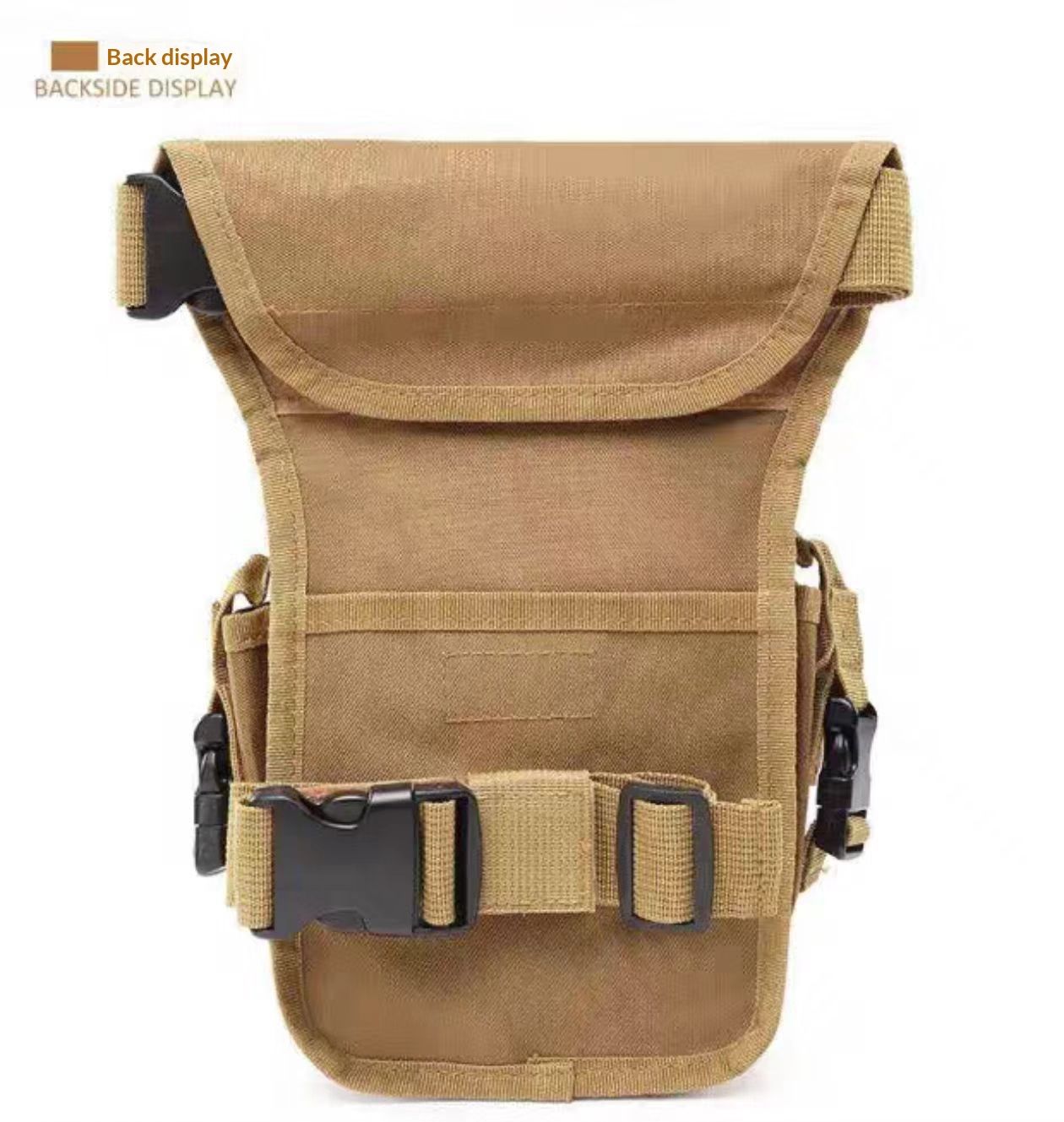 Oxford Drop Leg Bag for Men Women Thigh Water Resistant Fashion Motorcycle Leg Holster Hiking Waist Bag Pouch Tactical Fanny Pack Hip Drop Leg Pouch for Men Women Outdoor （khaki） - Image 3