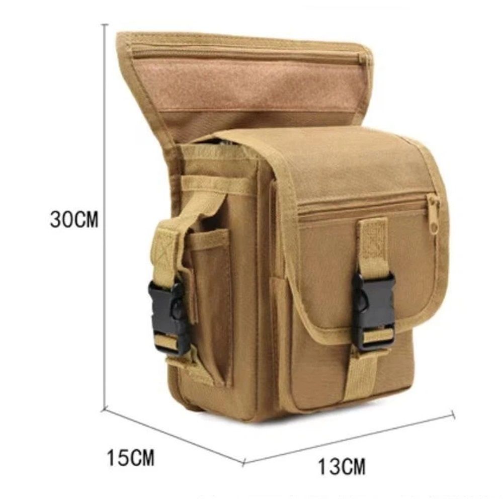 Oxford Drop Leg Bag for Men Women Thigh Water Resistant Fashion Motorcycle Leg Holster Hiking Waist Bag Pouch Tactical Fanny Pack Hip Drop Leg Pouch for Men Women Outdoor （khaki） - Image 5